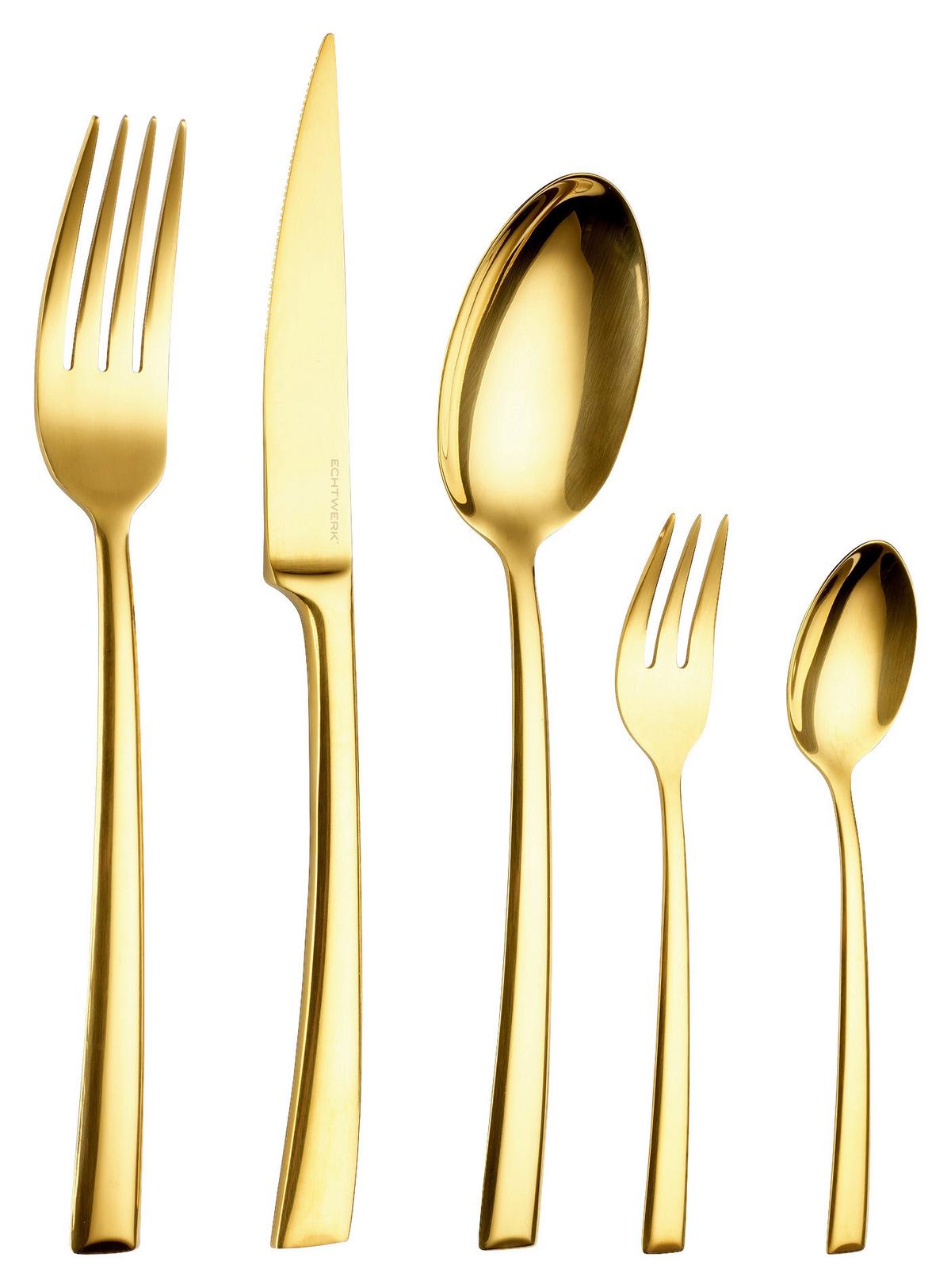 Besteckset Tafelbesteck Avelino - Goldfarben, Design, Metall (35,5/25,5/5cm) - Echtwerk