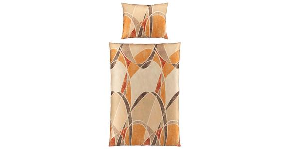 Satin Bettwäsche 140x200 cm Nora Beige/Terracotta Streifen - Beige/Terracotta, ROMANTIK / LANDHAUS, Textil (140/200cm) - James Wood