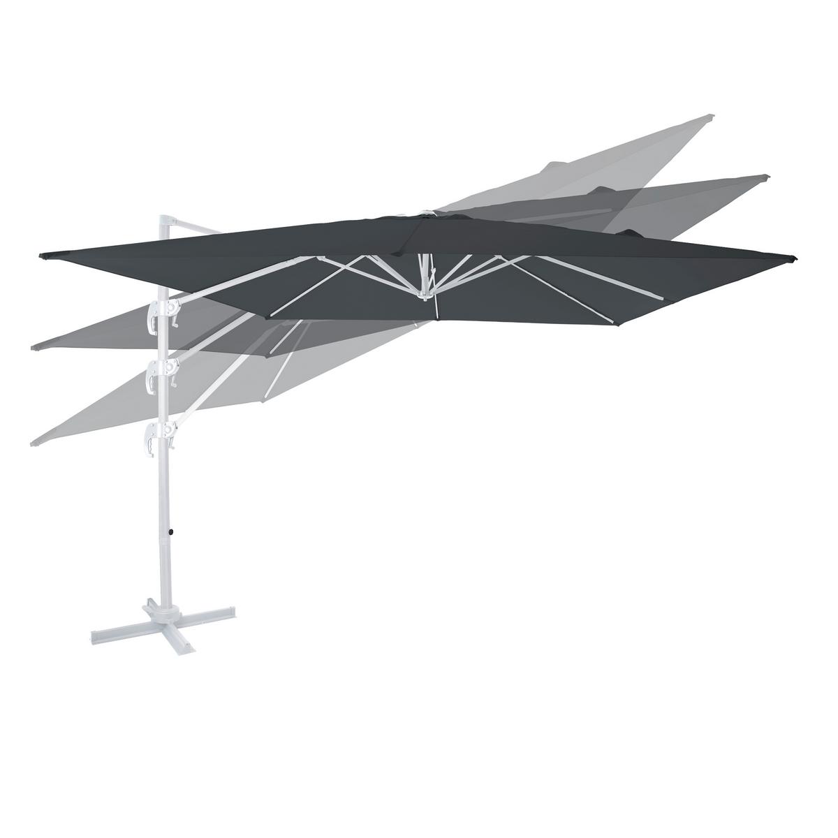 Ampelschirm Grau/Weiß DM: 300 H: 250 - Weiß/Grau, MODERN, Textil/Metall (300/250cm)