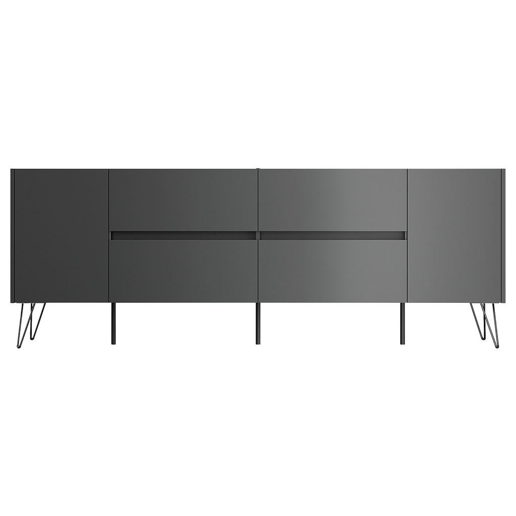Sideboard Posseik Industrial Graphitfarben B: 199 cm