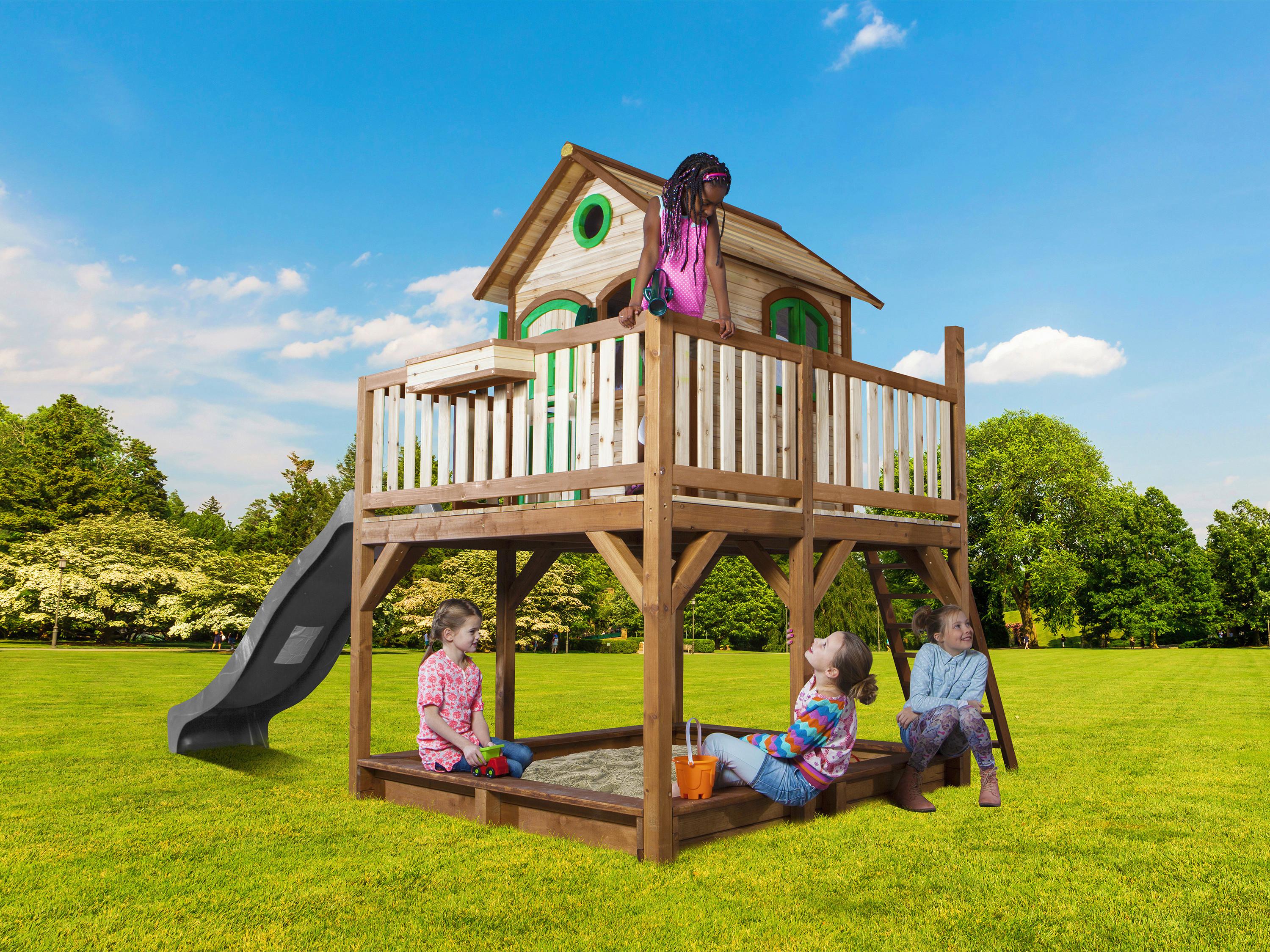 Spielturm A030.151.80 - Braun/Grau, KONVENTIONELL, Holz (377/291/255cm) - Ambia Garden