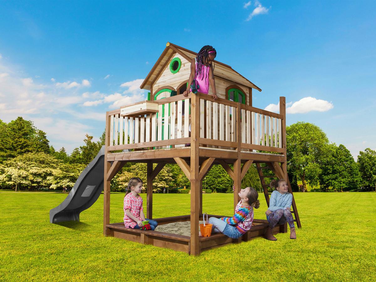Spielturm A030.151.80 - Braun/Grau, KONVENTIONELL, Holz (377/291/255cm) - Ambia Garden