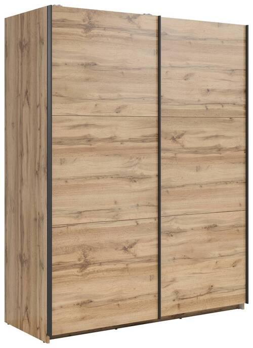 Schwebetürenschrank Tetrix - Eiche Wotan, MODERN, Holzwerkstoff (153,5/195,5/60cm) - MID.YOU