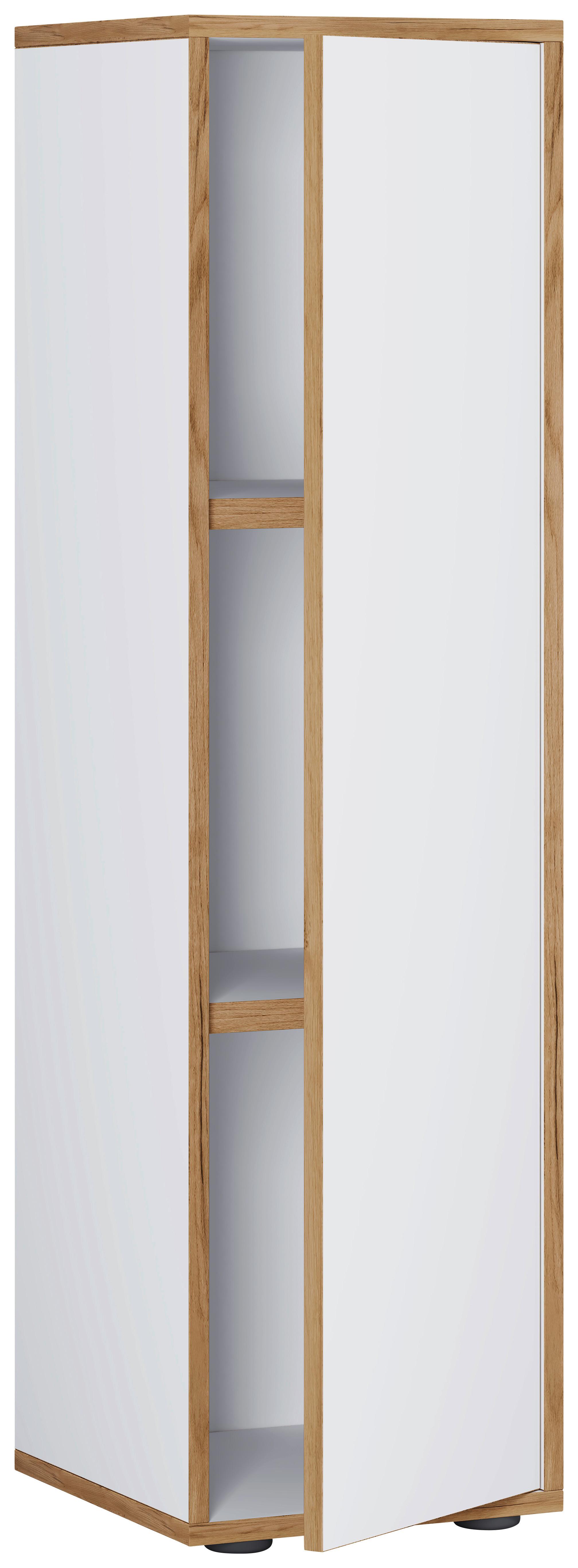 Aktenschrank Salia Weiß, Honigeiche B: 30 cm - Honigeiche/Weiß, Design, Holzwerkstoff (30/110/33cm) - MID.YOU