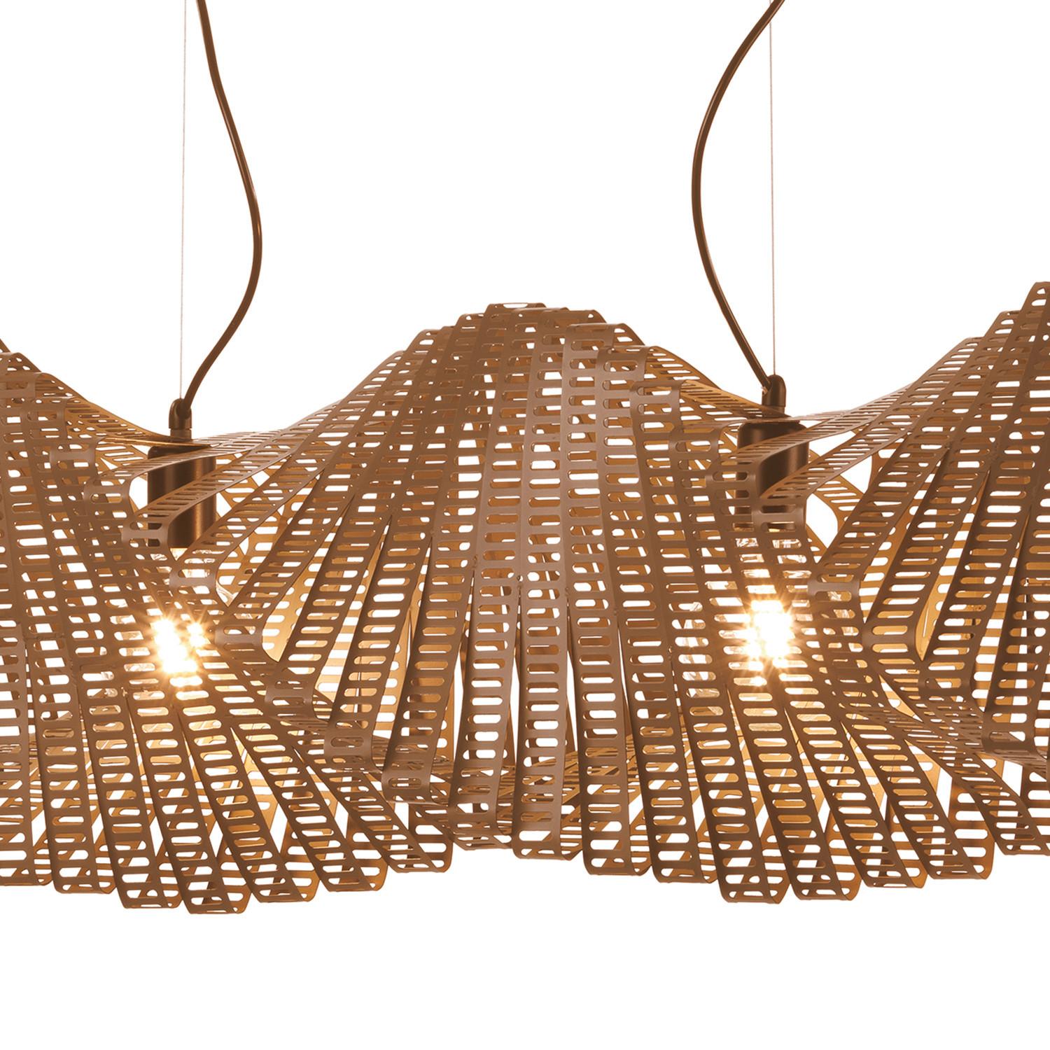 Hängeleuchte Cognac L: 95 Cm 22w - Cognac, Design, Metall (95/30/100cm)