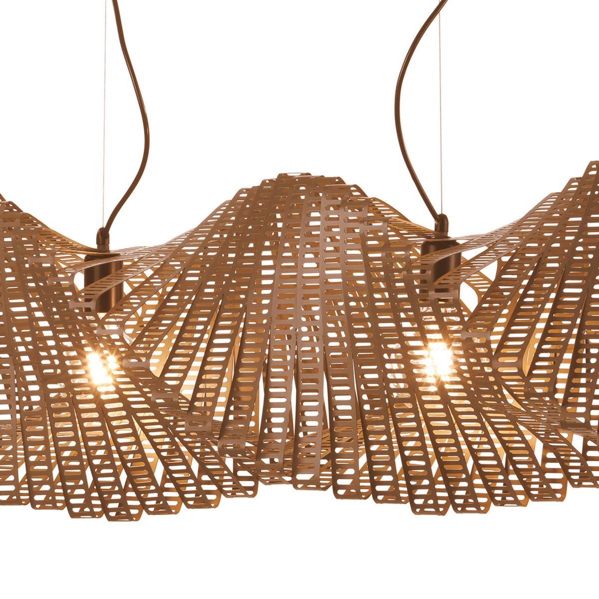 Hängeleuchte Cognac L: 95 Cm 22w - Cognac, Design, Metall (95/30/100cm)