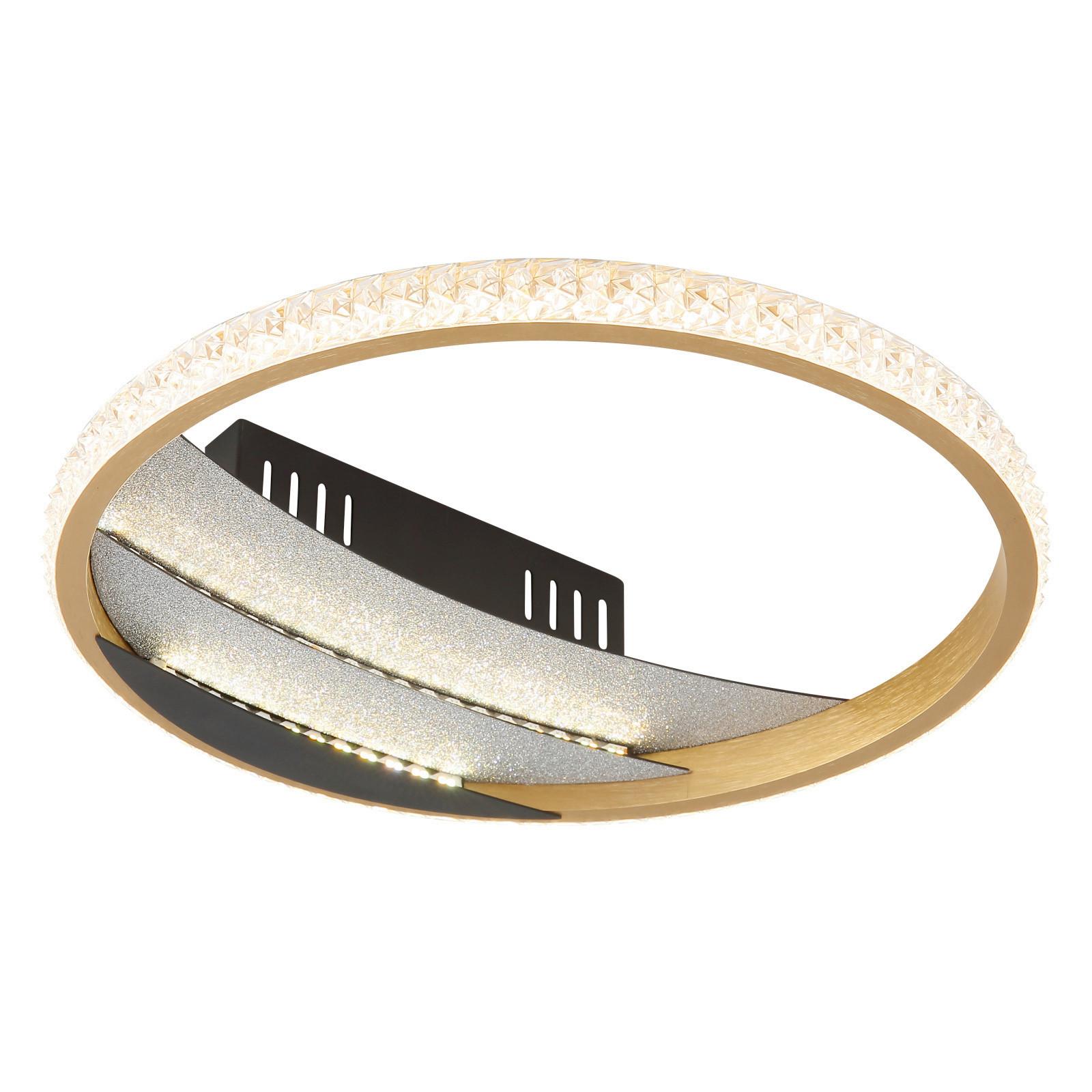 LED-Deckenleuchte Memory-Funktion - Goldfarben/Schwarz, Design, Kunststoff/Metall (29.5/6cm) - Globo