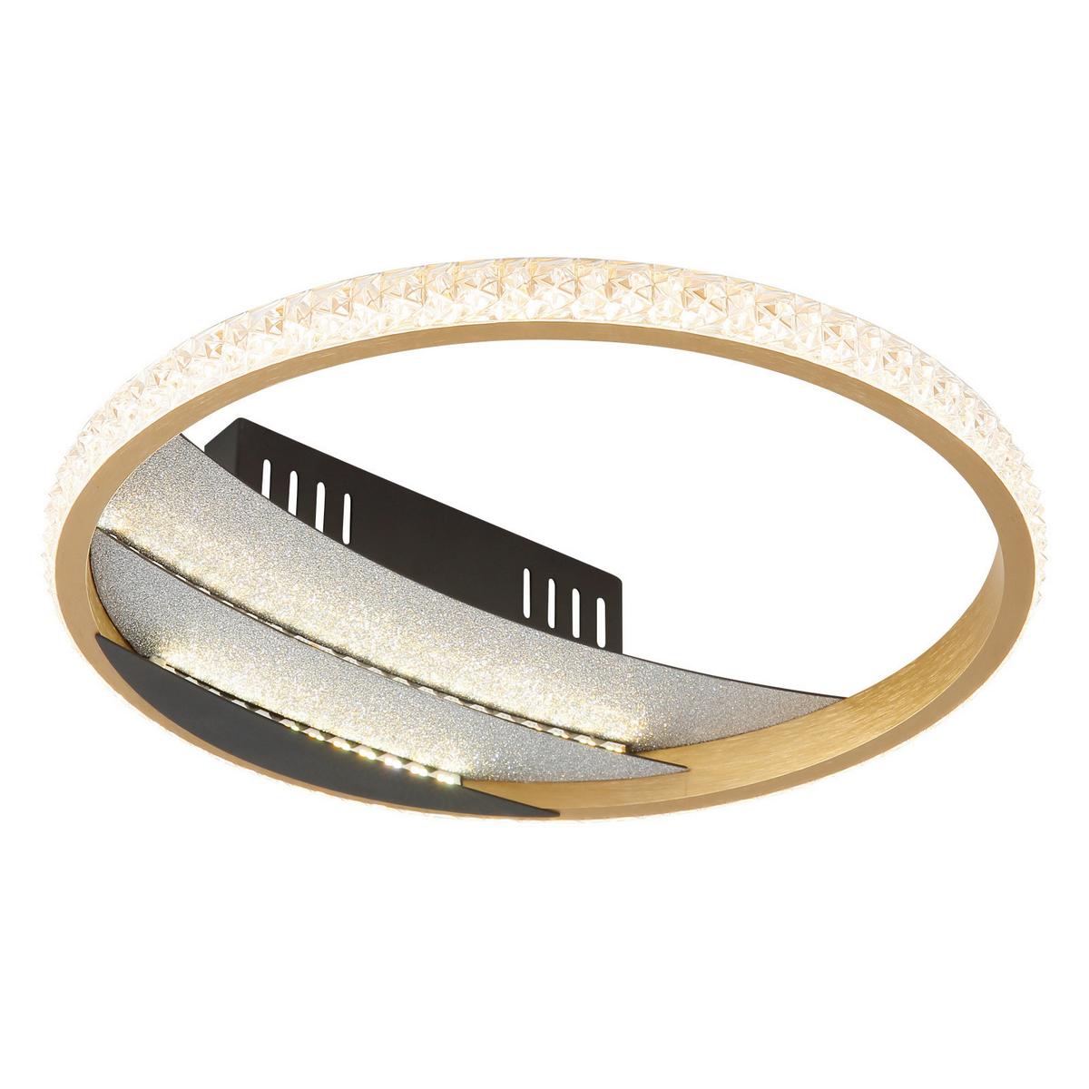 LED-Deckenleuchte Memory-Funktion - Goldfarben/Schwarz, Design, Kunststoff/Metall (29.5/6cm) - Globo