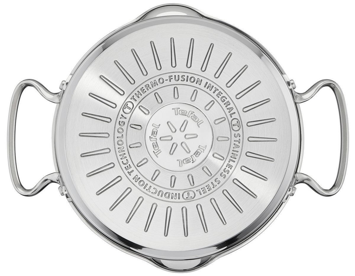 Kochtopfset 7-Tlg. Edelstahl Mit 3 Deckel - Edelstahlfarben, Basics, Glas/Metall (54/30/54cm) - Tefal