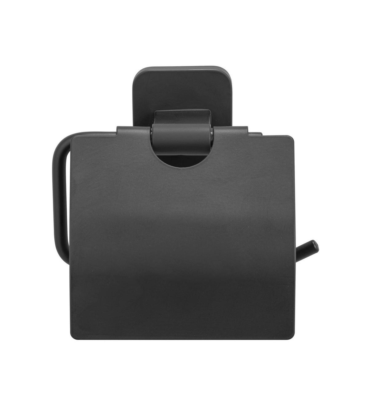 Toilettenpapierhalter Porto Black Schwarz, Wandmontage - Schwarz, MODERN, Metall (14,5/13/6,5cm) - Wenko