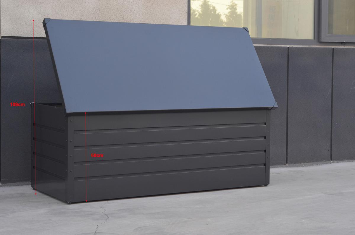 Kissenbox Robus - Anthrazit, MODERN, Metall (165/63/71cm) - Beldano