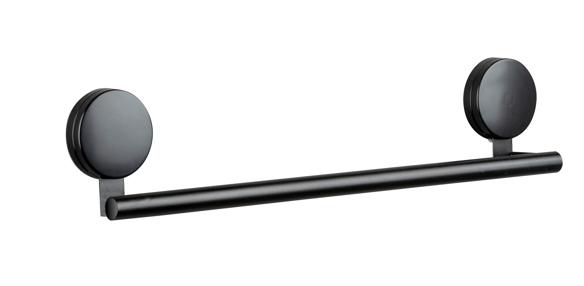 Držiak na uteráky STATIC LOC PAVIA - čierna, Modern, kov (41,5/9/5cm) - Wenko