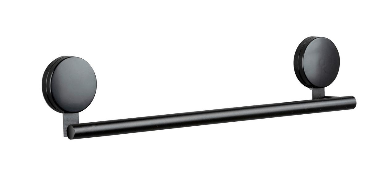 Držák na ručníky STATIC LOC PAVIA - černá, Moderní, kov (41,5/9/5cm) - Wenko