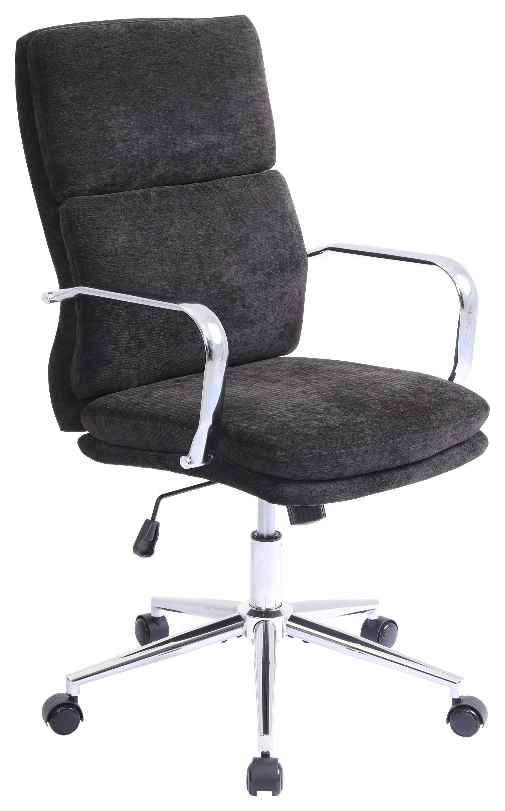Drehstuhl Verona Schwarz B: 56 cm - Chromfarben/Schwarz, MODERN, Holz/Kunststoff (56/100-110/65,5cm) - Livetastic