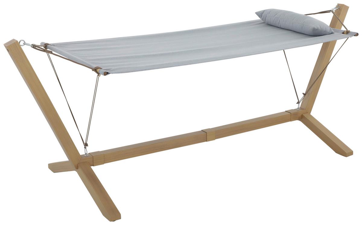 Hängematte Cesena - Gelb/Hellgrau, MODERN, Textil/Metall (296/111/108cm) - Beldano