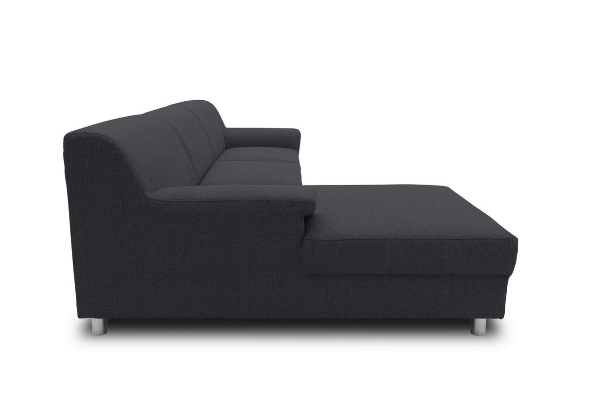 Ecksofa Jamie Rücken Echt Schlammfarben Webstoff - Chromfarben/Schlammfarben, KONVENTIONELL, Textil (150/251cm) - MID.YOU