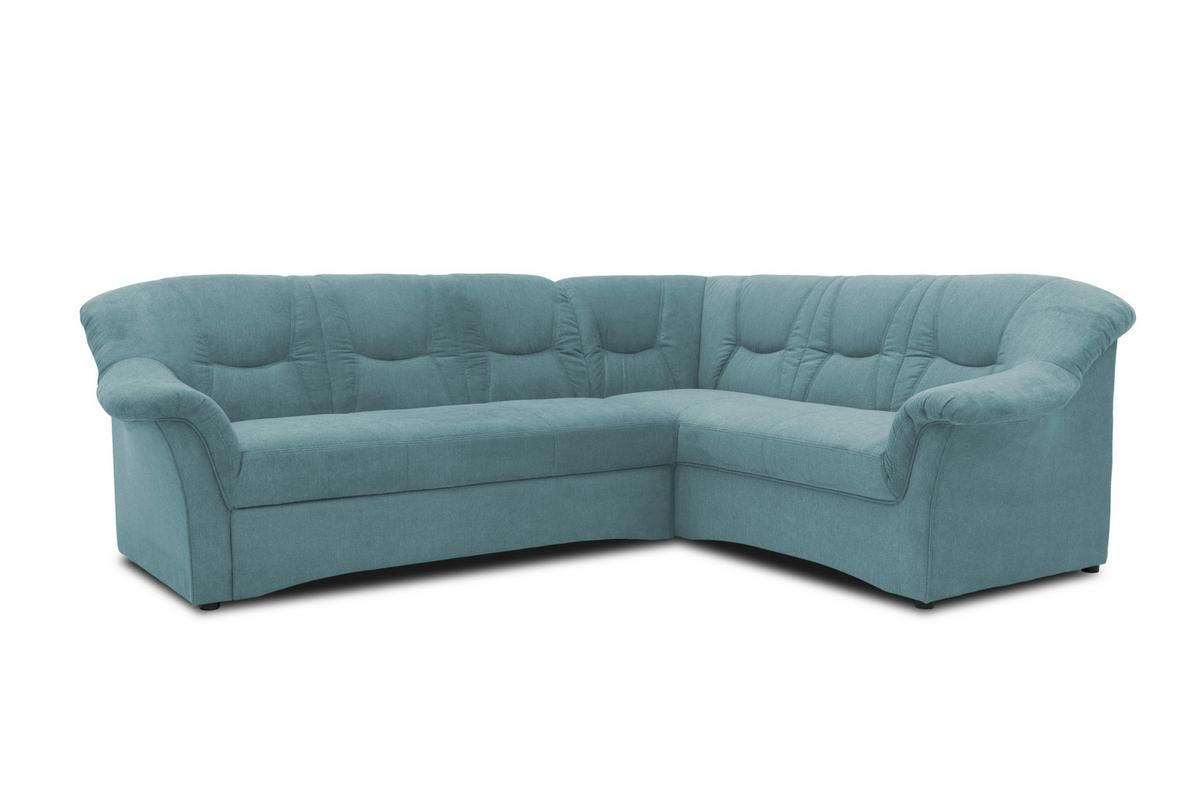 Ecksofa Sarafina Petrol S: 240x190 cm - Petrol/Schwarz, KONVENTIONELL, Textil (240/190cm) - MID.YOU