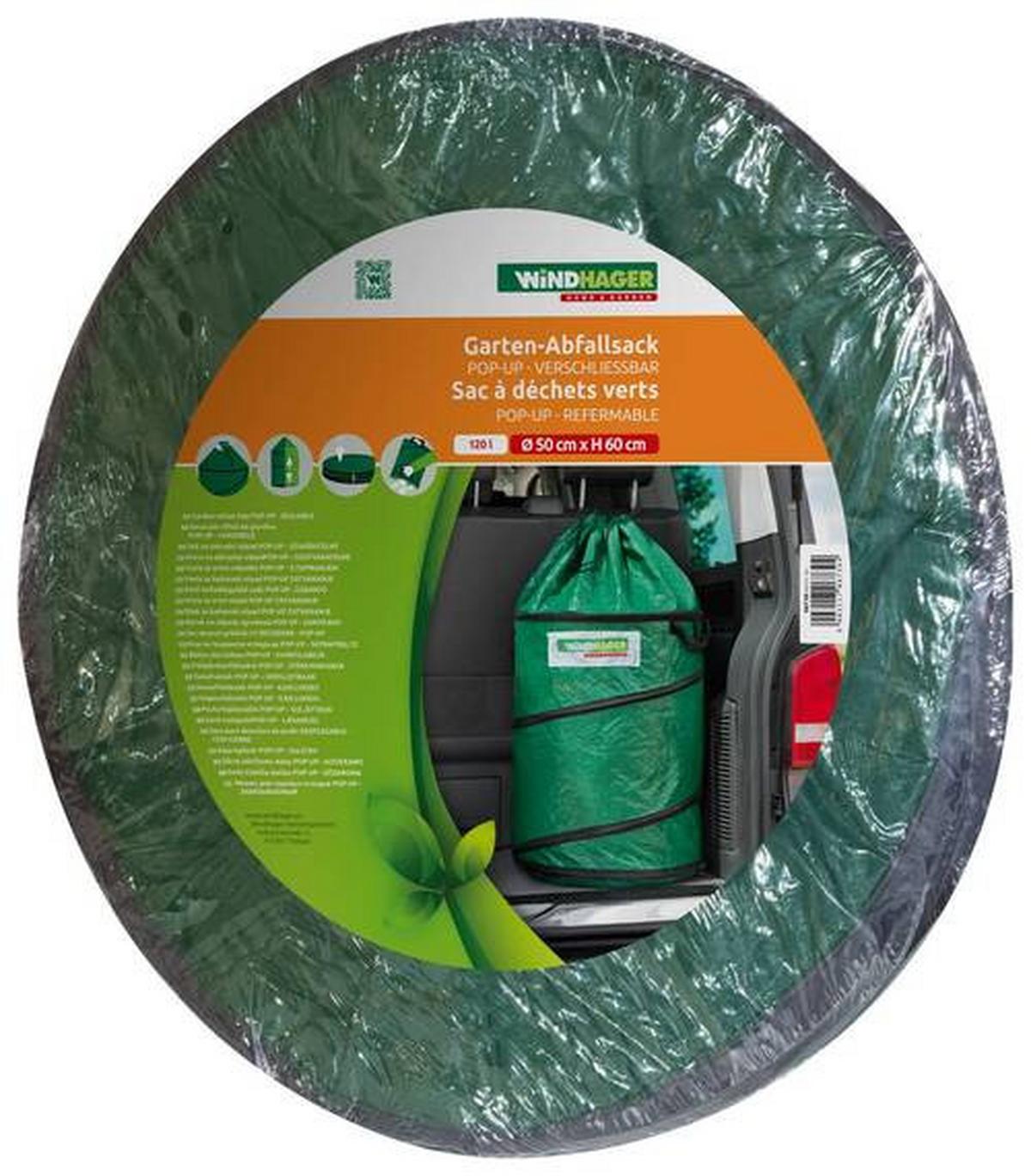 Gartenabfallsack 120 L ⌀50 cm Faltbar - Grün, Basics, Kunststoff (50/60cm)