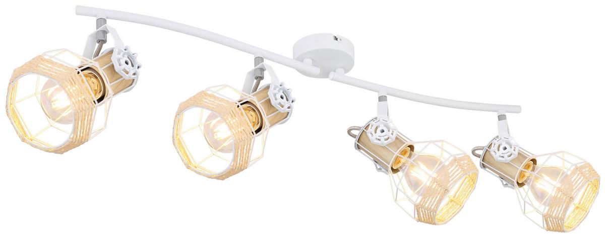 Strahler Bana 4-flammig L: 72 Cm - Weiß, Basics, Metall (72/32/20cm) - Globo