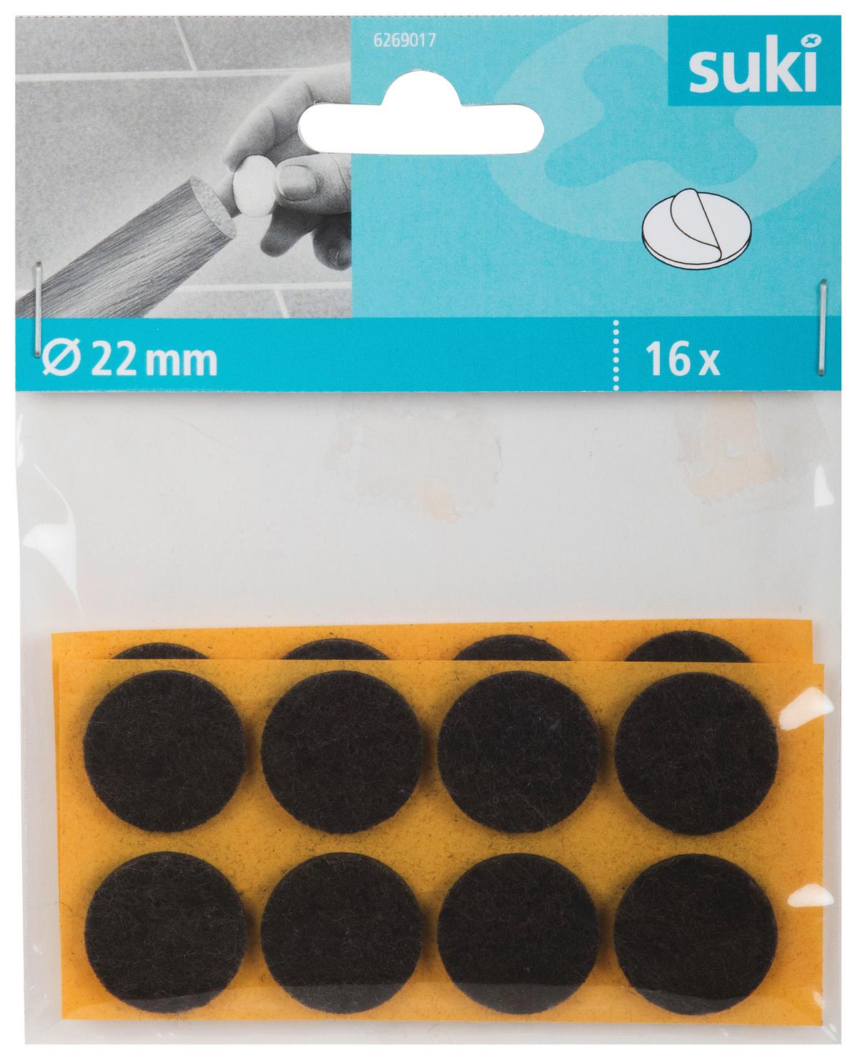 Filckorong 22mm, 16db - sötétbarna, műanyag (2,2cm) - Suki