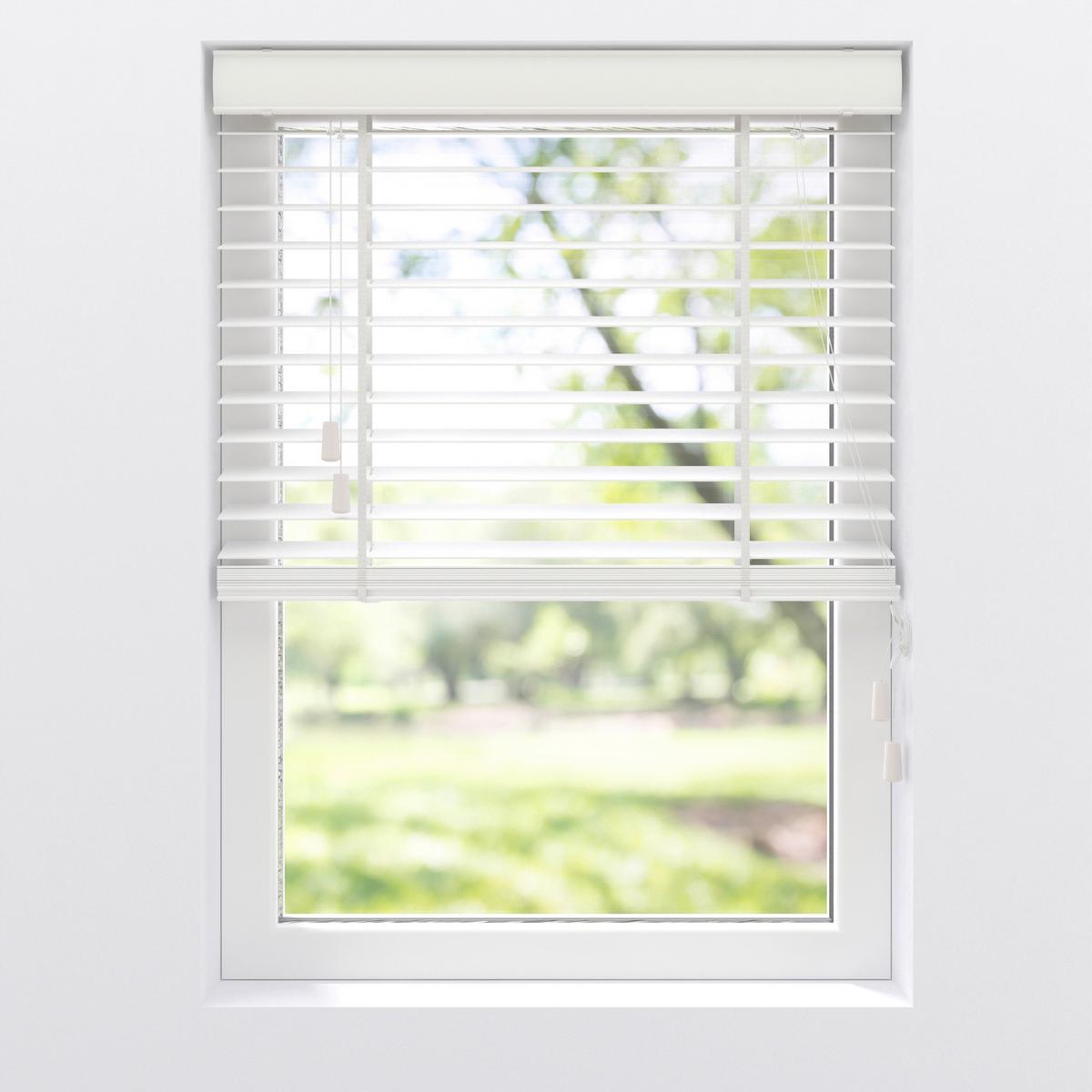 Jalousie Venetian 150x240 cm mit Schnurzug - Weiß, Natur, Holz (150/240cm)