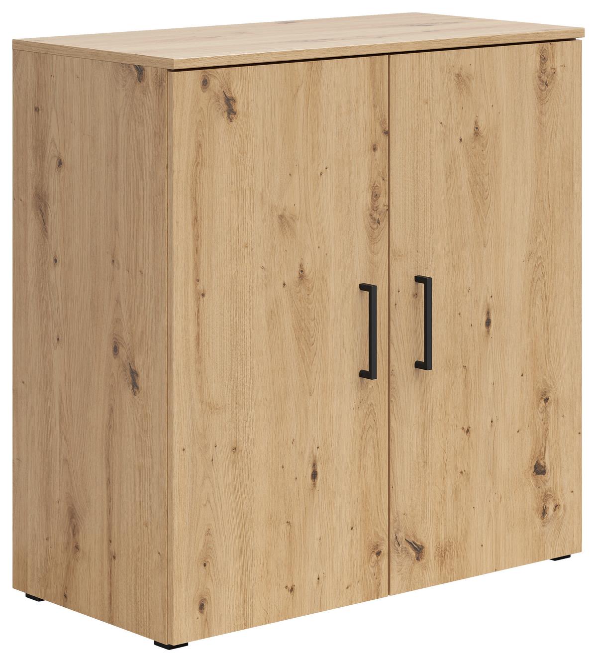 Komód Cabinet - Artisan tölgy/fehér, Modern, faalapú anyag (80/83/40cm)