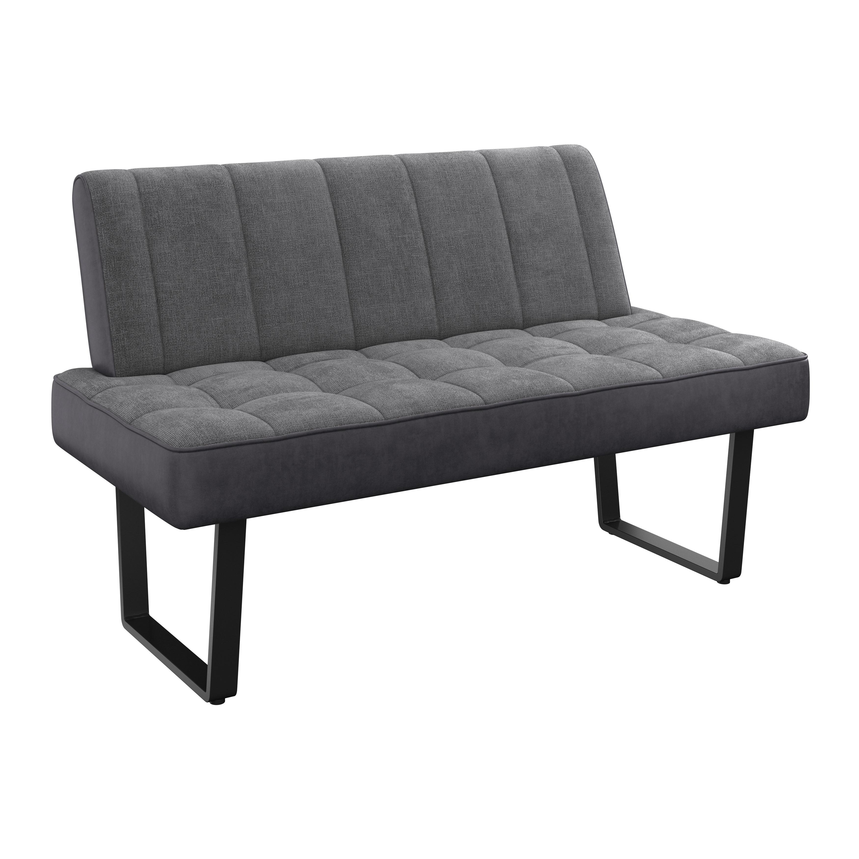 Sitzbank Pag - Schwarz/Grau, KONVENTIONELL, Textil/Metall (140/86/70cm) - MID.YOU