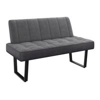 Sitzbank Pag - Schwarz/Grau, KONVENTIONELL, Textil/Metall (140/86/70cm) - MID.YOU