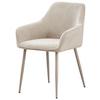 Armlehnstuhl Cora Creme Gepolstert - Beige/Creme, MODERN, Textil/Metall (56/81/62cm) - MID.YOU
