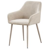 Armlehnstuhl Cora Creme Gepolstert - Beige/Creme, MODERN, Textil/Metall (56/81/62cm) - MID.YOU