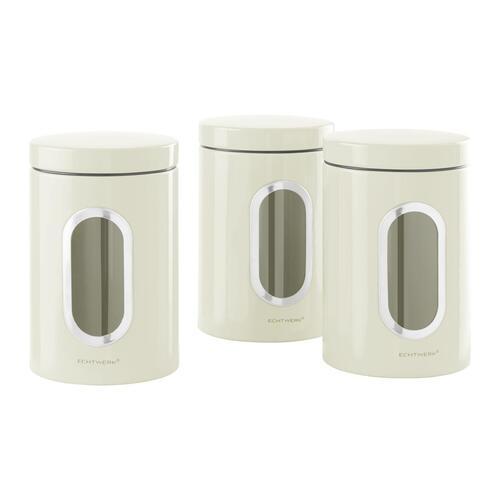 Vorratsdosen 3er-Set Auslaufsicher - Creme, Trend, Metall (17,5cm) - Echtwerk