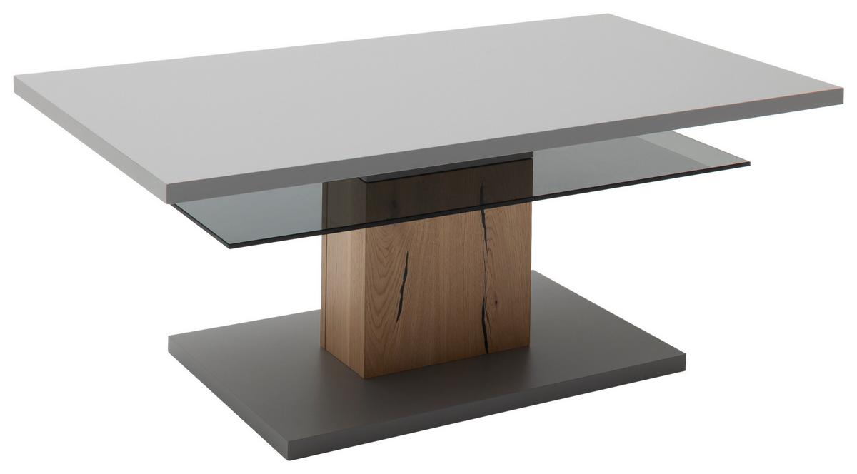 Couchtisch Sevilla Grau/Eichefarben - Eichefarben/Grau, Design, Glas/Holzwerkstoff (115/65/46cm) - MID.YOU