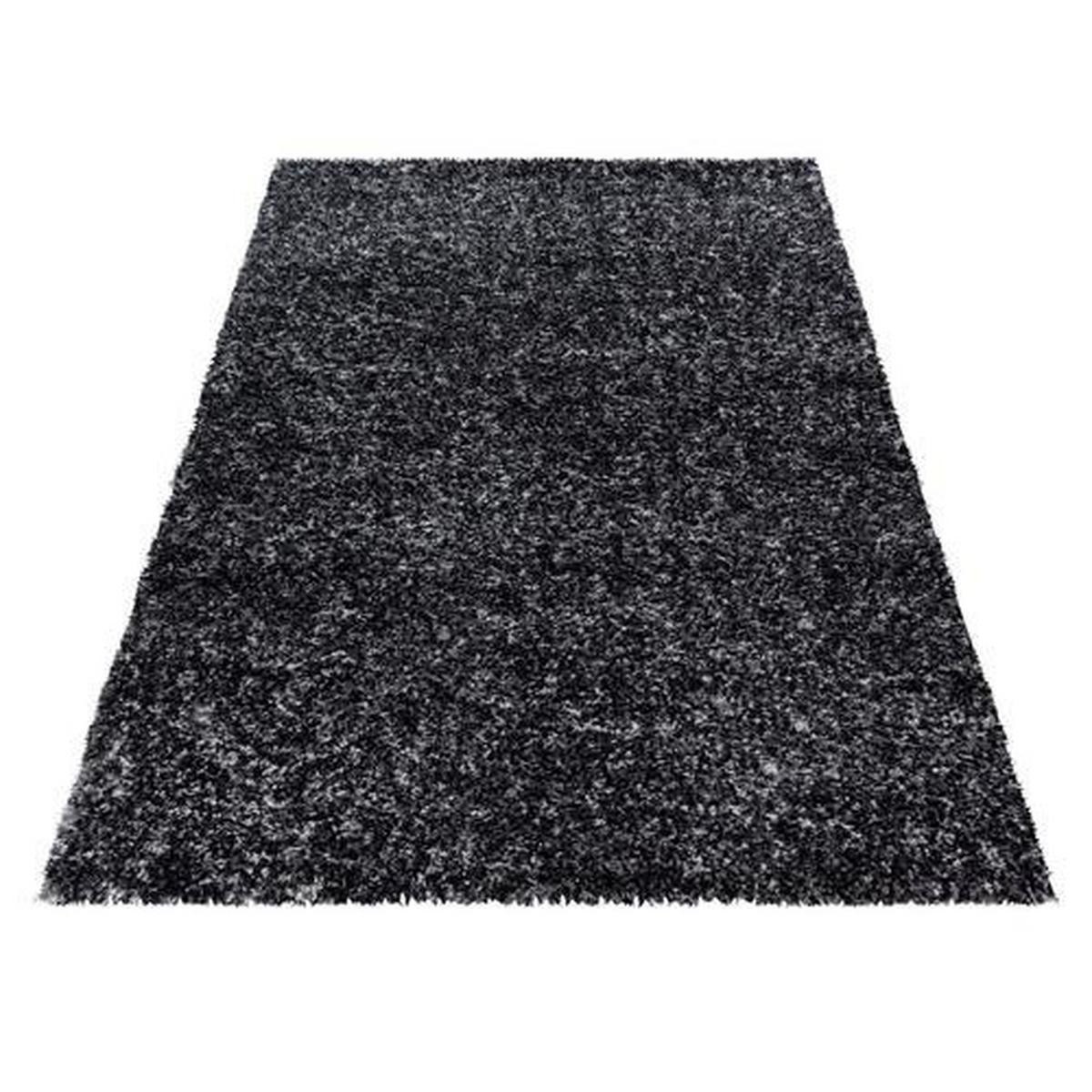 Hochflor Teppich Anthrazit Enjoy 60x110 cm - Anthrazit, KONVENTIONELL, Textil (60/110cm)