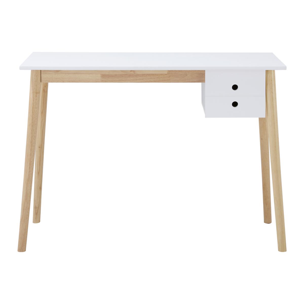 Psací stůl MELANIE bílá - bílá/přírodní barvy, Moderní, dřevo (106/48/77cm) - P & B