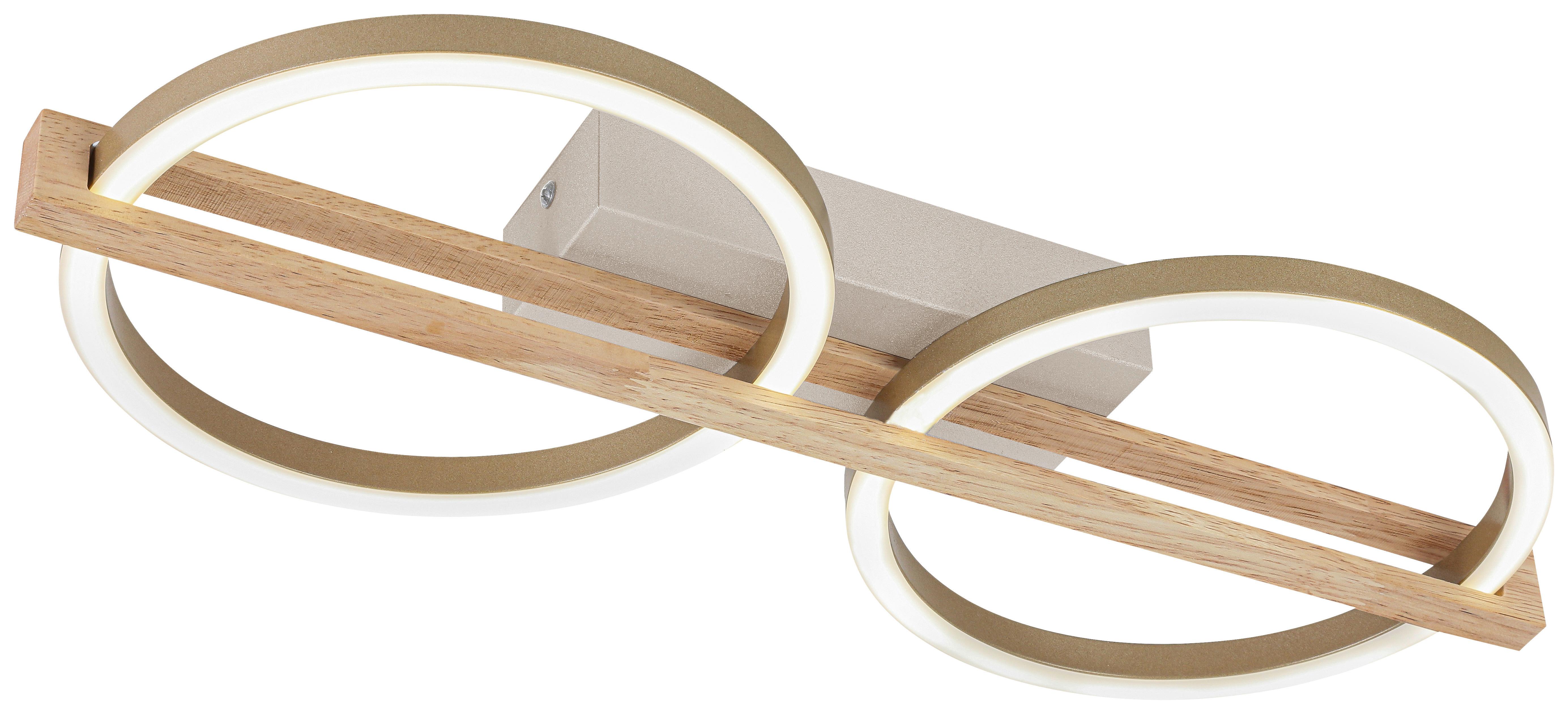 LED-DECKENLEUCHTE CAMILLO - Champagner/Naturfarben, Basics, Holzwerkstoff/Kunststoff (46/20/6cm) - Luca Bessoni