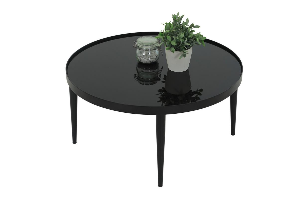 Couchtisch Ron Schwarz L: 80 Cm - Schwarz, Design, Glas/Metall (80/80/40cm) - Livetastic