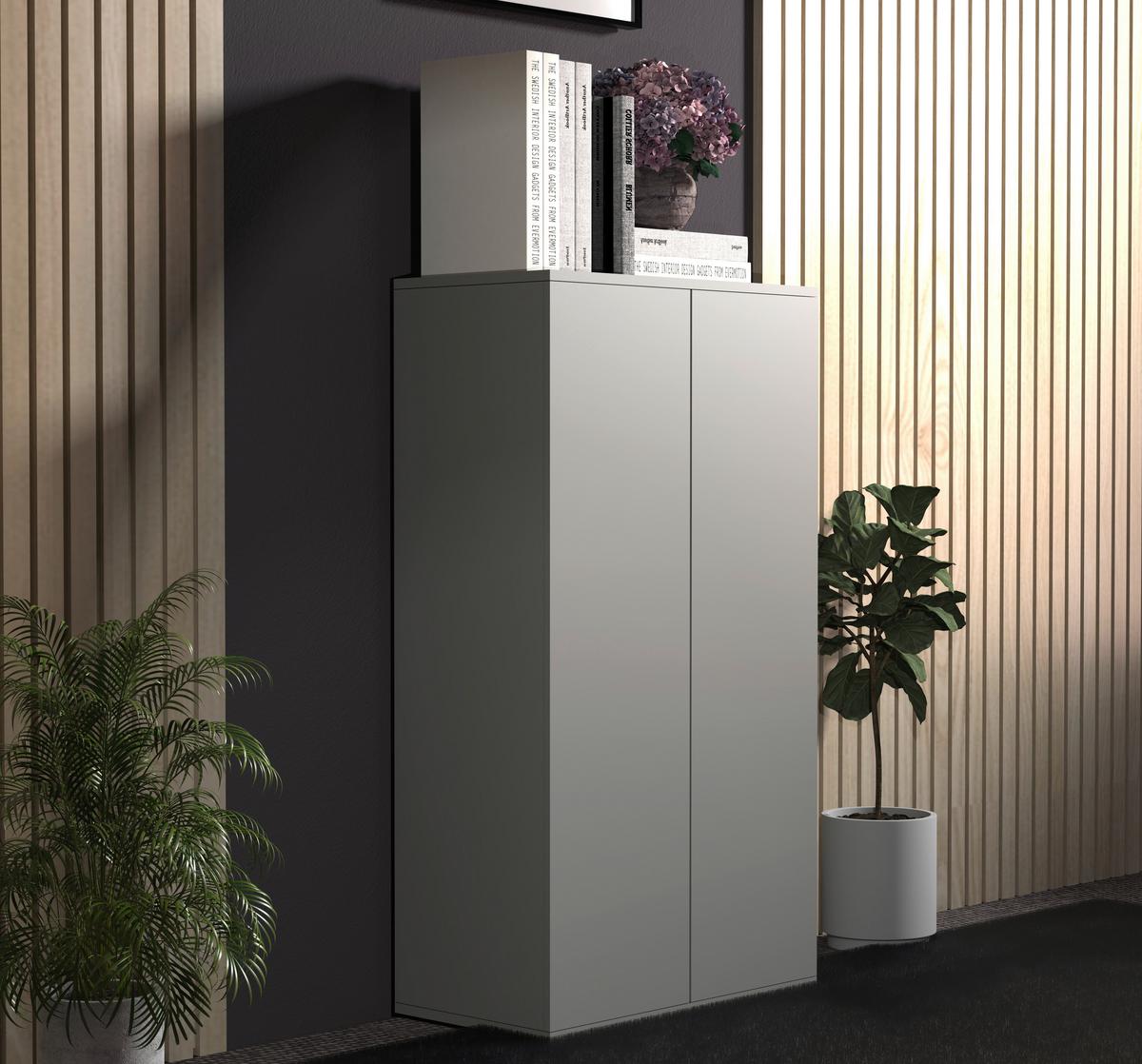 Highboard Dalosa Grau B: 60 cm - Grau, Design, Holzwerkstoff (60/108/32cm) - MID.YOU