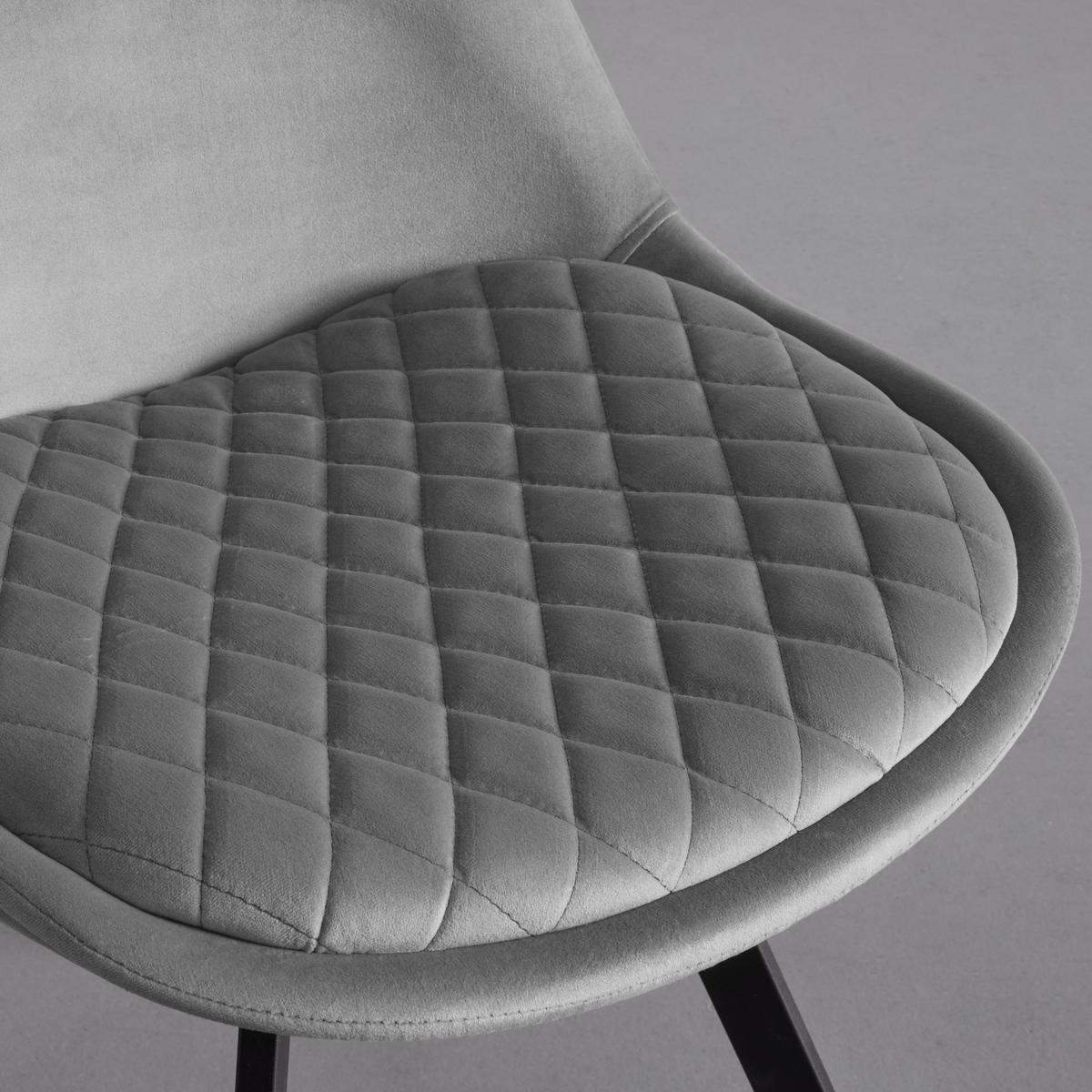 Židle Isabella samet - šedá - šedá/černá, Moderní, kov/dřevo (49/83/53cm) - Livetastic