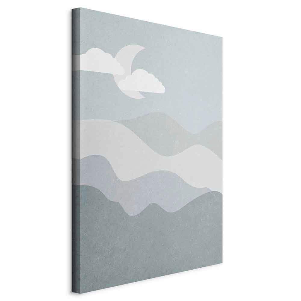 Leinwandbild Pastellblau Grauweiß B: 80 cm