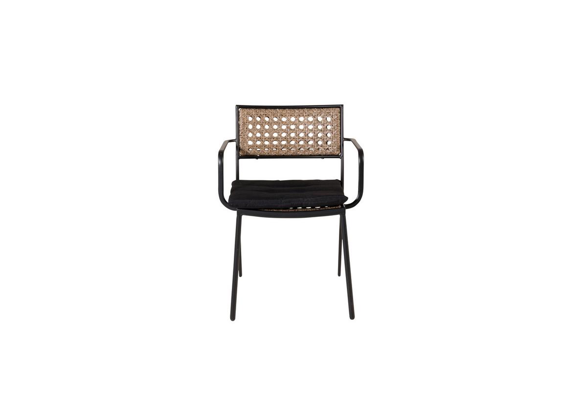 Gartenstuhl-Set Paola Metall, Kunststoff - Schwarz, KONVENTIONELL, Kunststoff/Metall (56/80/59cm) - Gardenson