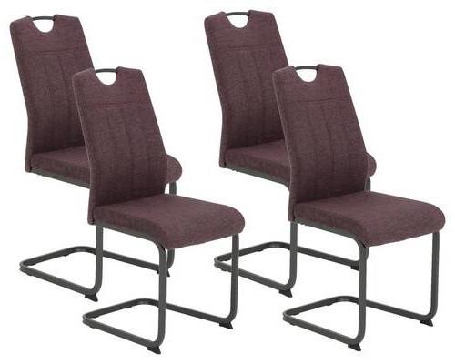 Schwingstuhl-Set Britta S Dunkelrot - Grau/Dunkelrot, MODERN, Textil/Metall (44/100/59cm) - MID.YOU