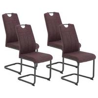 Schwingstuhl-set Britta S Dunkelrot - Grau/Dunkelrot, MODERN, Textil/Metall (44/100/59cm) - MID.YOU