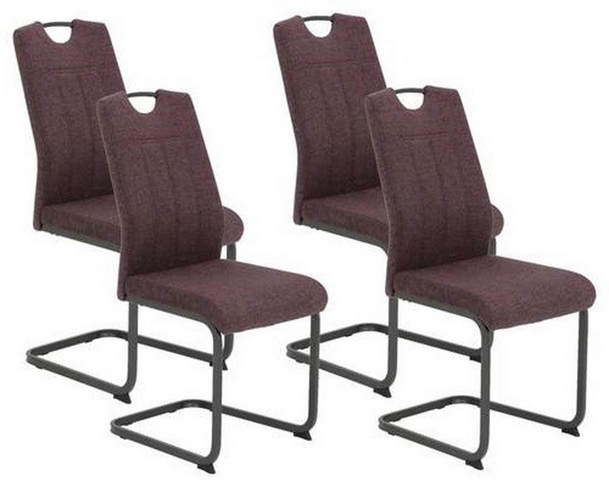 Schwingstuhl-set Britta S Dunkelrot - Grau/Dunkelrot, MODERN, Textil/Metall (44/100/59cm) - MID.YOU