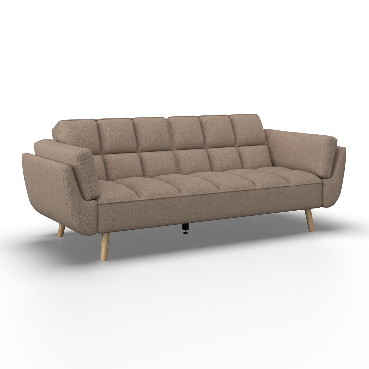 Rozkladacia pohovka CORA, hnedá, max. 360 kg - hnedá/prírodná farba, Modern, drevo/textil (214/92/81cm) - Bessagi Home