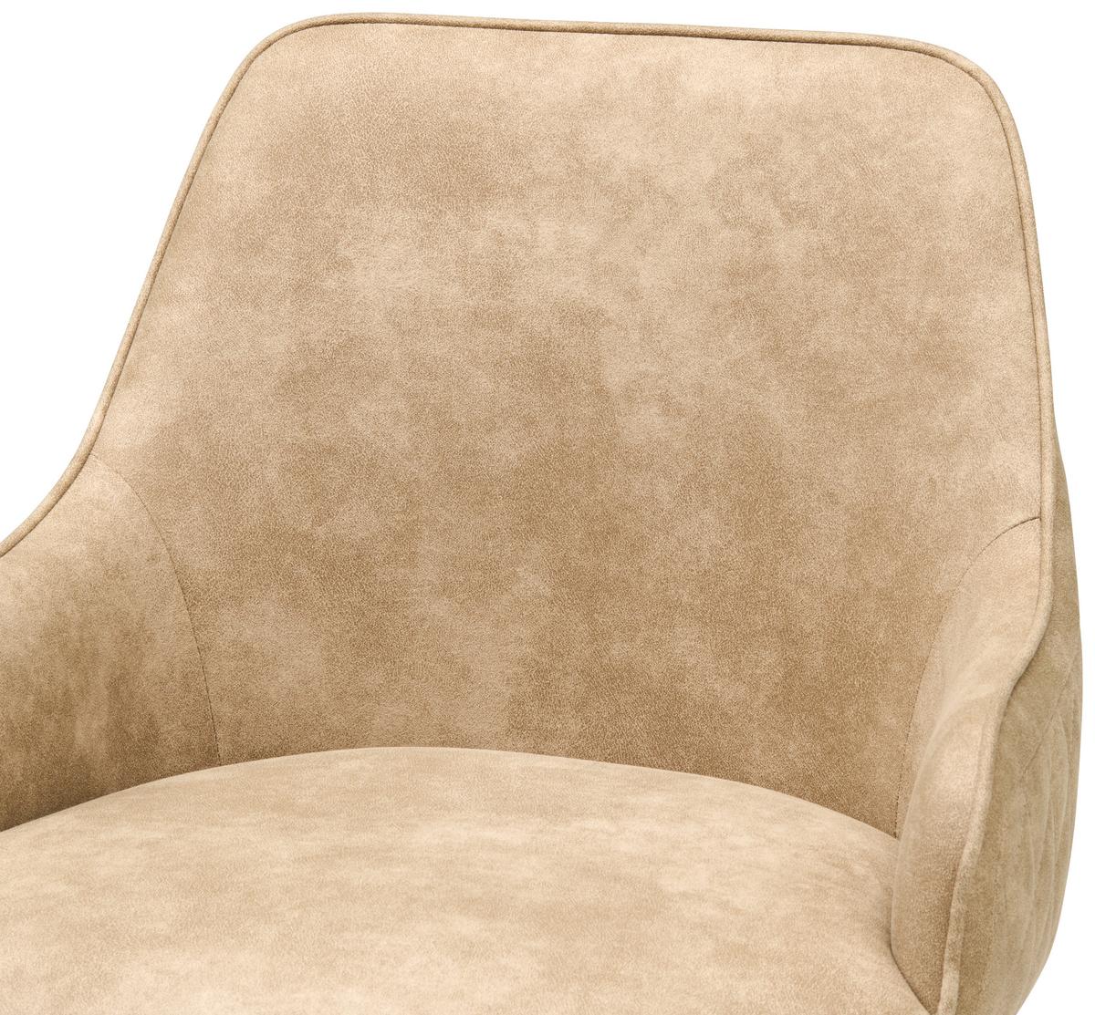 Barhocker Höhenverstellbar Mit Lehne Weda Webstoff Beige - Beige/Schwarz, KONVENTIONELL, Textil/Metall (50/90-111/51cm) - MID.YOU