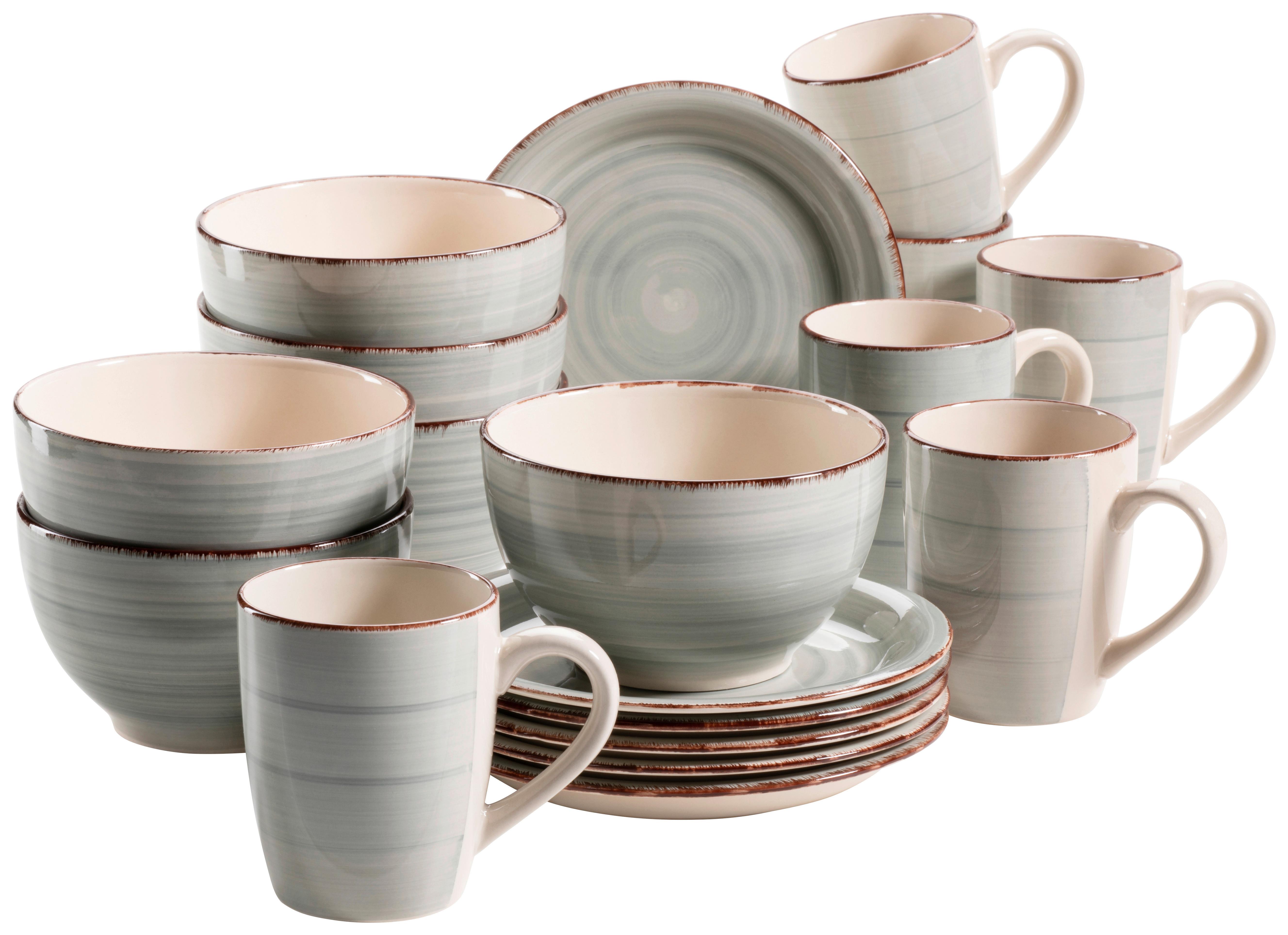 Frühstücksset 18-teilig Lumaca - Grau, Basics, Keramik - Mäser
