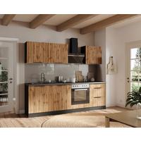 Küchenblock Liverpool Graphit/eiche Dekor B: 240 Cm - Schieferfarben/Eiche Wotan, Basics, Holzwerkstoff (240cm) - Held