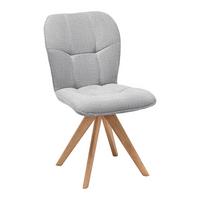 Židle Alba, dřevo dub - barvy dubu/světle šedá, Moderní, dřevo/textil (50/91/63cm) - Mömax