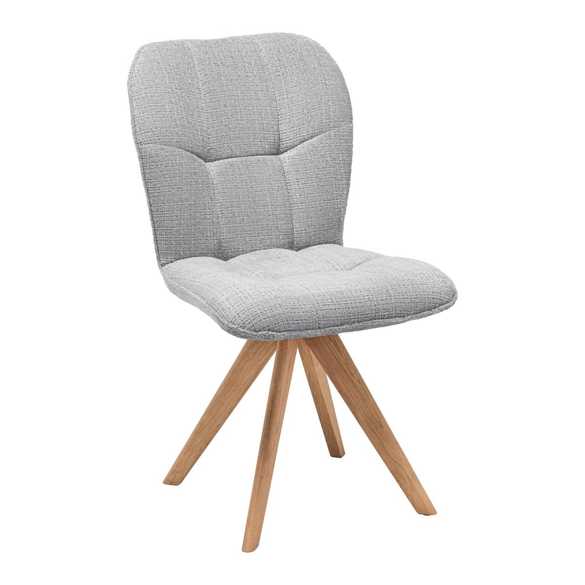 Židle Alba, dřevo dub - barvy dubu/světle šedá, Moderní, dřevo/textil (50/91/63cm) - Mömax