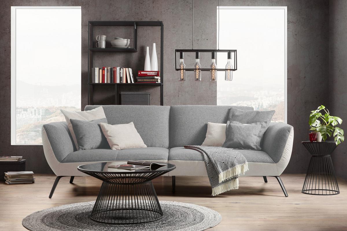 Veľká pohovka TRENDY, strieborná - čierna/strieborná, Modern, kompozitné drevo (260/93/124cm) - Premium Living